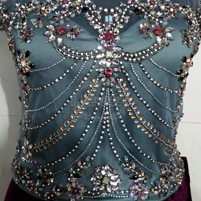 Crystal bodice embroidery